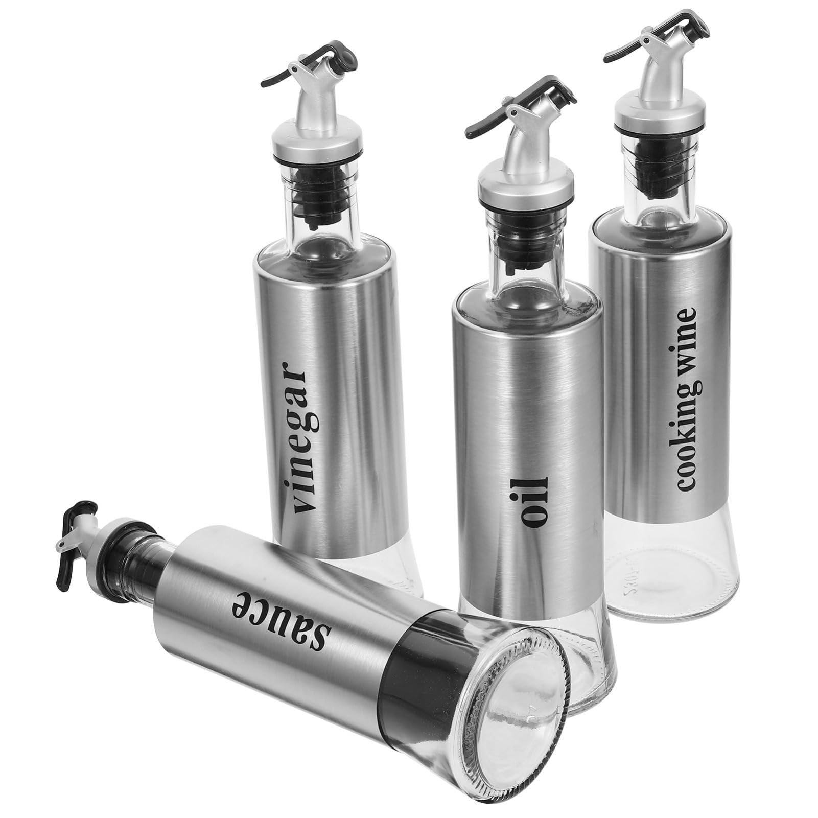 COLLBATH Essig Und Ölflaschen Satz Glas Sojasaucenflasche Küchenöltopf Tropffreier Ölspender Essigspender