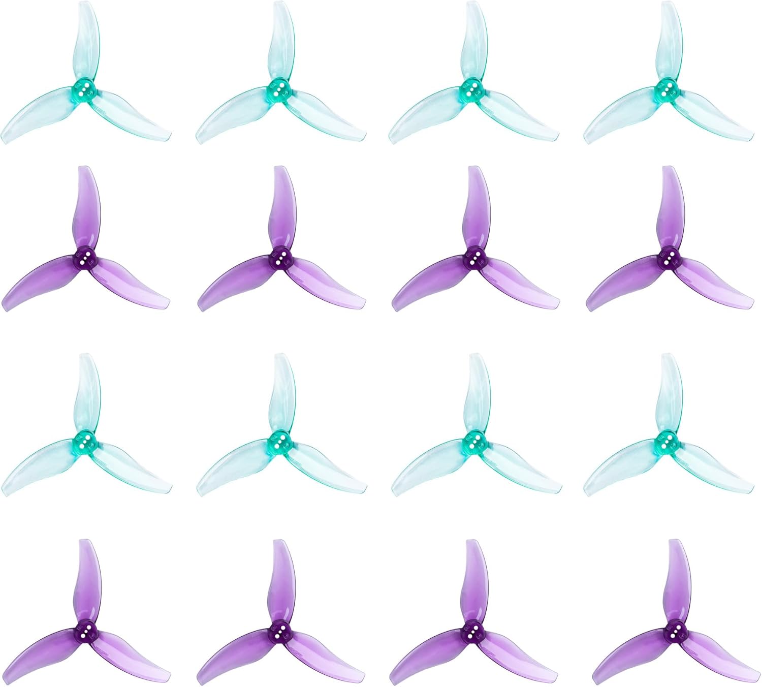 Gemfan Hurricane 3630 3.6X3.0X3 3-Blade Propeller for 3.5 inch Quad with 1.5mm/T-Mount Three Holes for 1404-2204 Brushless Motor FPV Freestyle Racing Drone 16pcs 8CW 8CCW
