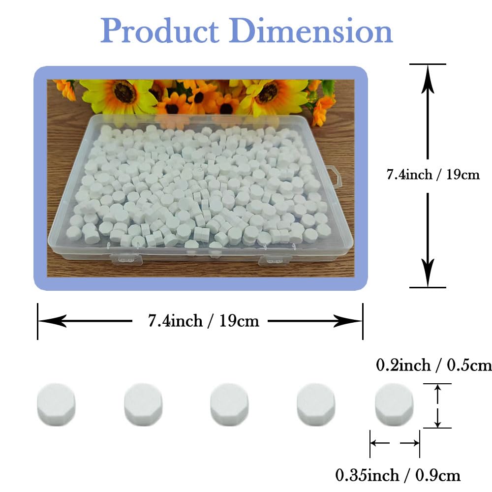 Ioggtser Octagon Sealing Wax Beads for Wax Seal Stamp 360 PCS for Wedding and Party Invitations (White) - Image 3