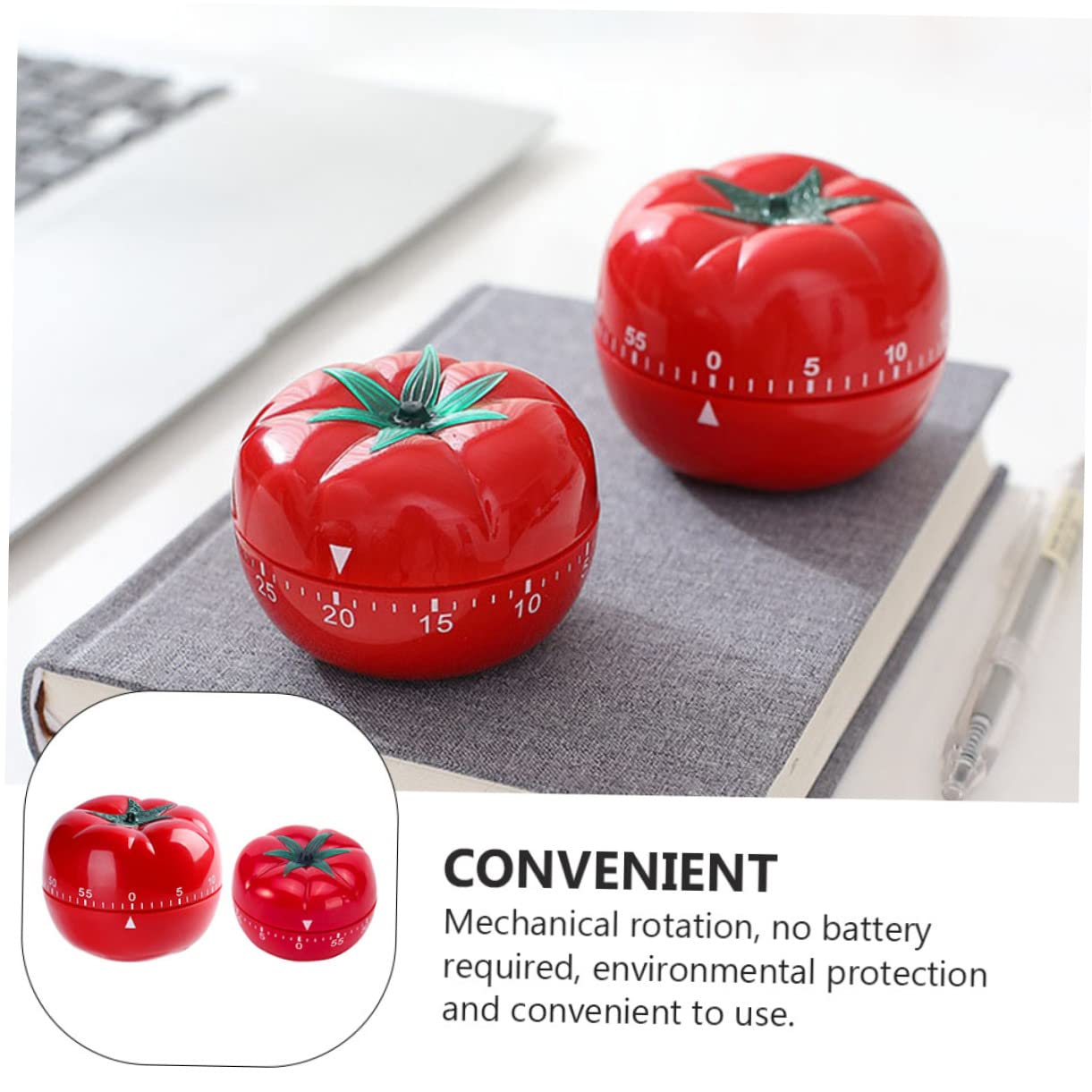 Manuelle Mechanische Zeitschaltuhr Tomatenform Rot 2 Stück Küche