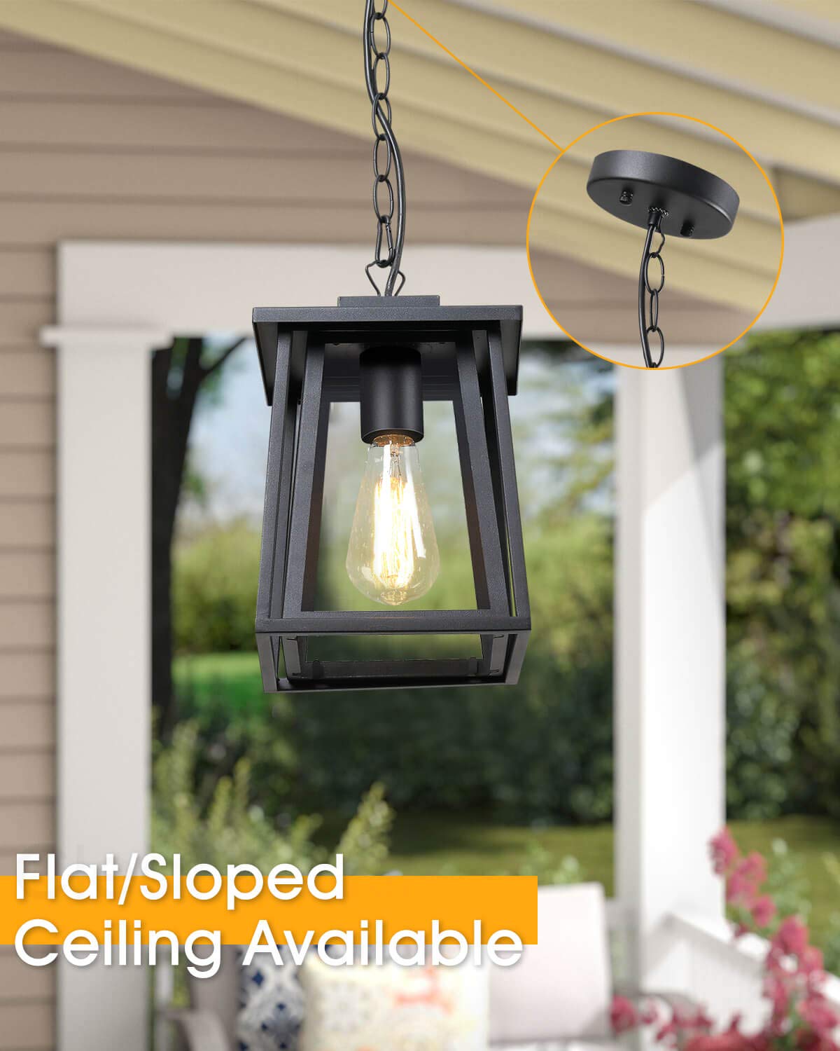JAZAVA Outdoor Pendant Light One-Light 
