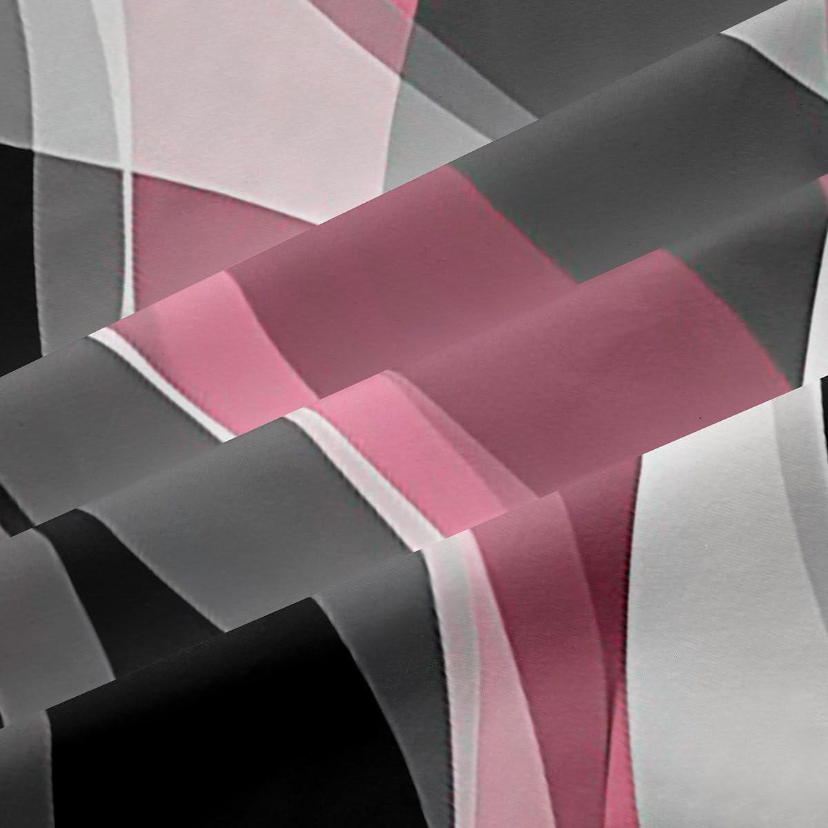 Pink Grey Black Stripes Curtains for Bedroom Living Room (2 Panels, 42 x 84 Inch) Kids Geometric Blackout Curtains Geometric Darkening Dreapes Modern Striped Art Abstract Art Window Treatments