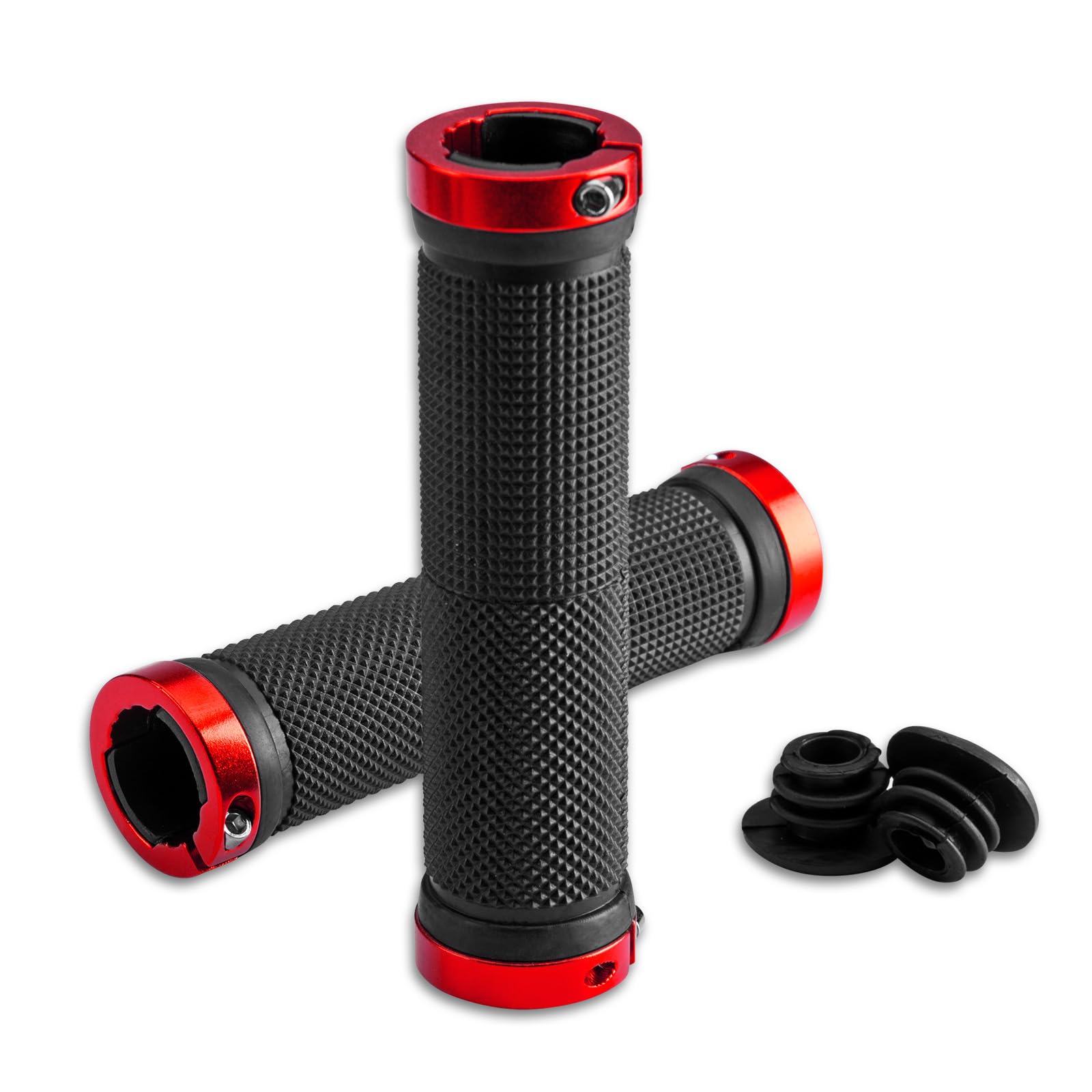Manopole Bici ROCKBROS Lock-on Gomma E Alluminio Nere, Diametro 22.2 Mm, Nuove