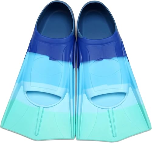 Miniatura 12 de Aletas de natación para niños, aletas cortas de natación juveniles para entrenamiento de natación de regazo para niñas y niños