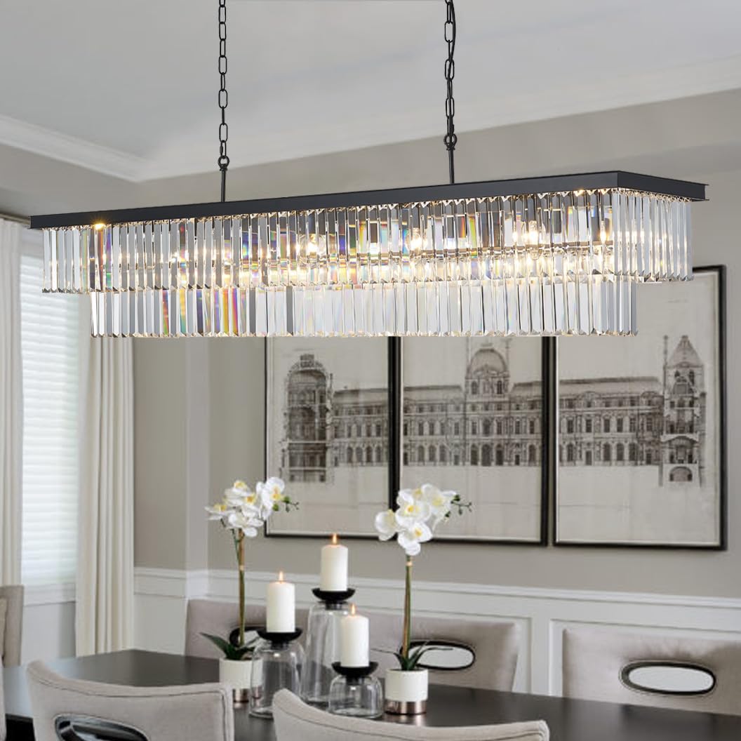 Amazon.com: TMAFON L59 Modern Dining Room Crystal Chandelier - 17 ...