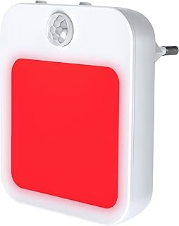 Toys4Boys Veilleuse LED Rouge avec Détecteur de Mouvement – Lampe de Nuit Enfant Adulte à Brancher – Lumière Rouge pour Sommeil – Intensité Réglable – Lampe de Chevet LED 230V pour Chambre, Couloir, E