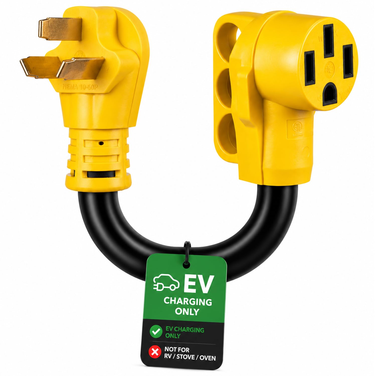 Photo 1 of Suplevel NEMA 10-50P to 14-50R EV Charger Adapter for Tesla & EV Charging ONLY, NOT for RV, Stove or Oven, Heavy Duty STW 6AWG/3C, ETL Listed, 1FT