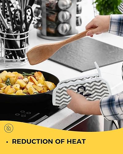 Miniatura 4 de Paquete de 2 soportes para ollas para cocina, ancla azul náutica, con ondas blancas, a prueba de calor, salvamanteles a rayas, lavables, para