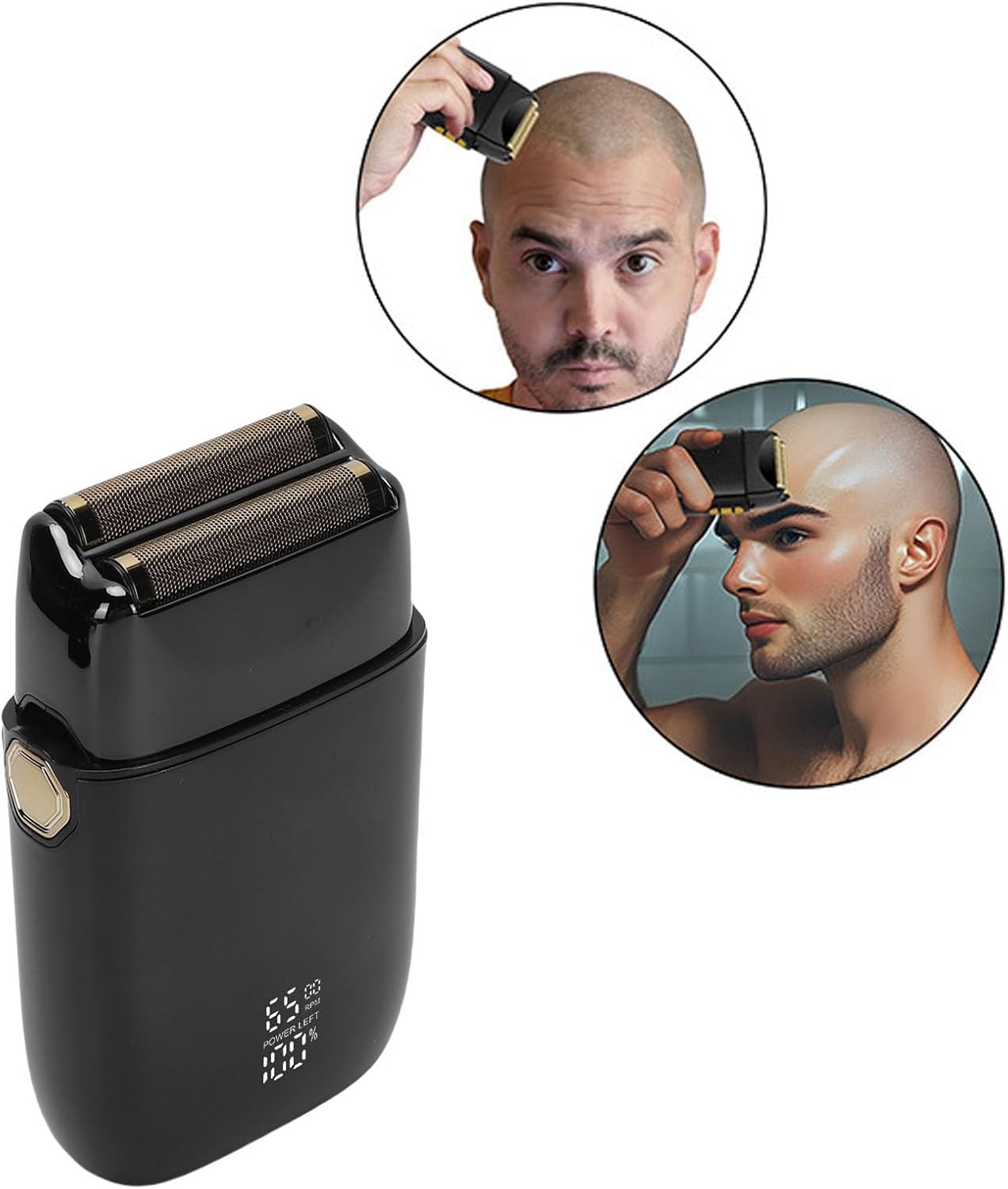 Yinhing Electric Rechargeable Foil Clipper with Double Floating Heads Proof Bald Trimmer for Men for Home and Travel Grooming Use