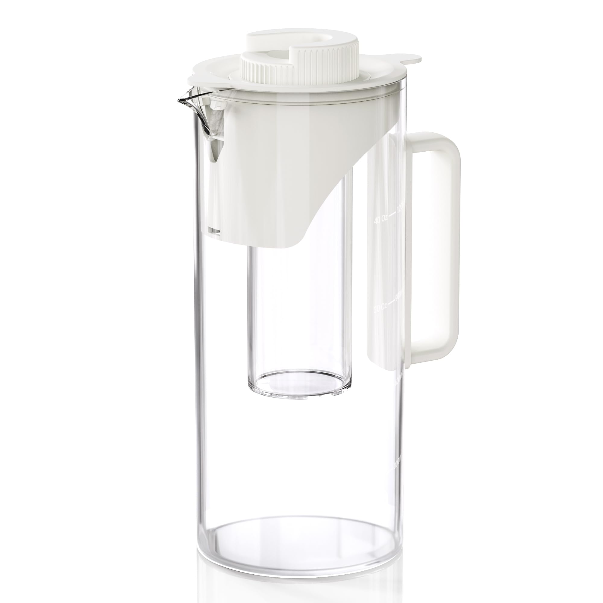 Ecoviva MATE 3 Contenitore per Acqua in Vetro, Rifornimento Automatico a Sensori, Capienza 1200mL, Vetro Borosilicato BPA Free, Compatibile con Filtro Remineralizzante