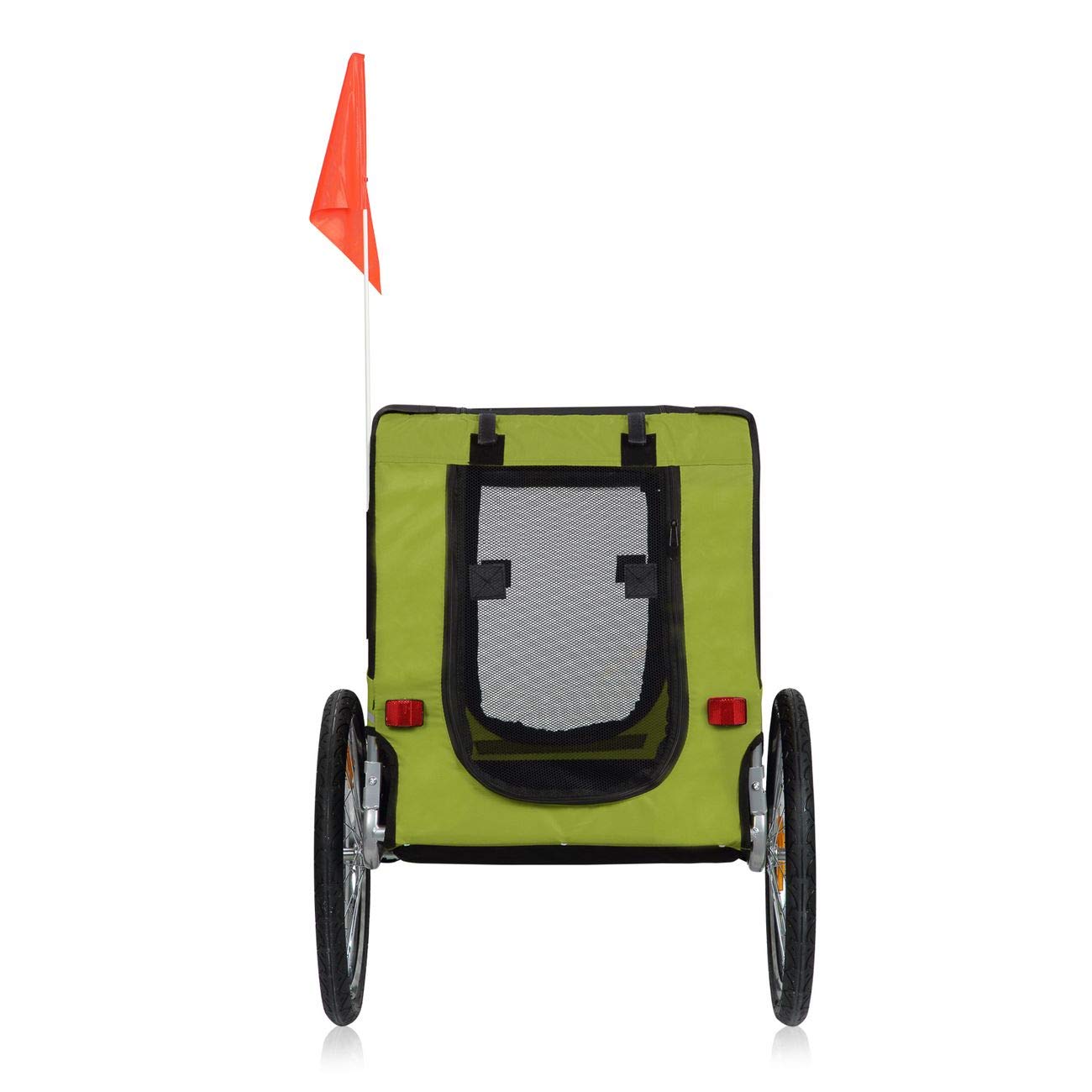 zoomundo Remorque Velo pour Chien Transport Animaux en Vert/Noir - Silver Frame