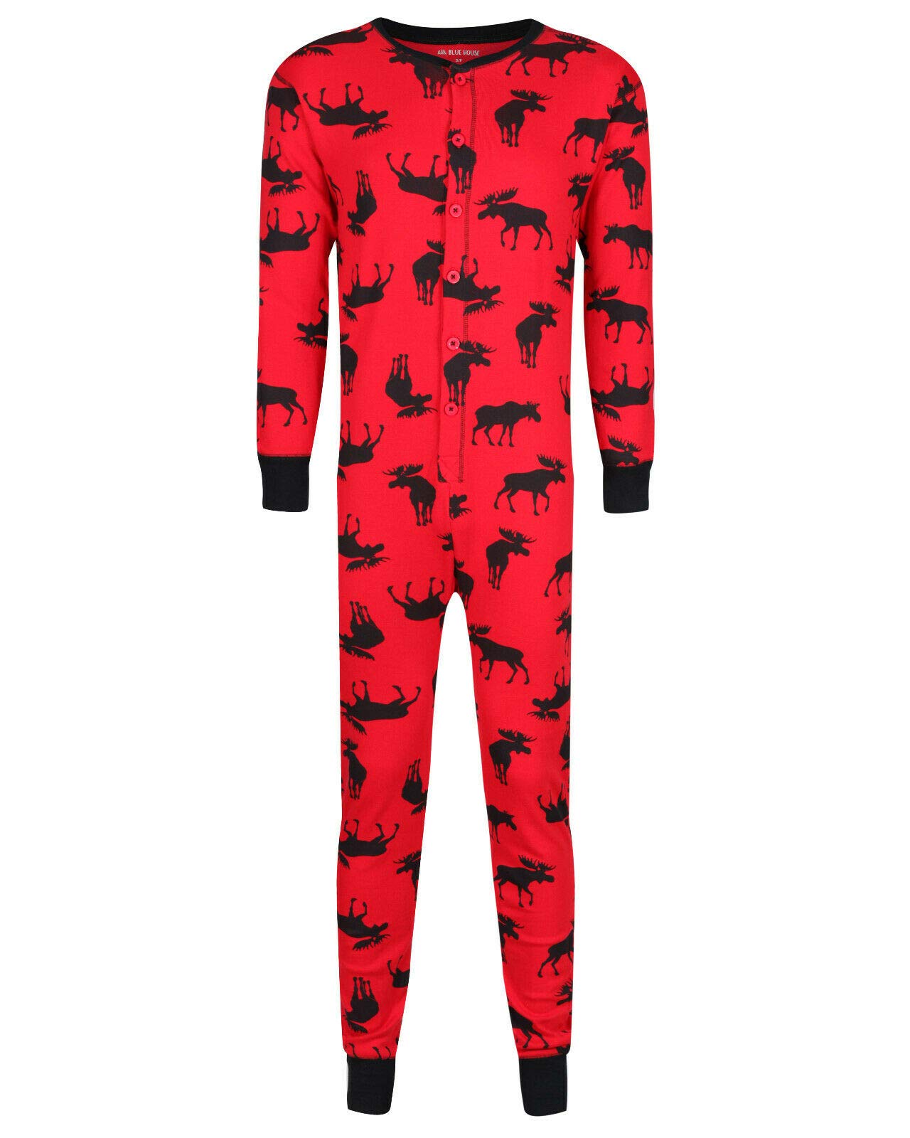 Paradise Men's Black Elch Ladies Onezee All In One Unisex Pyjamas Ex Store Premium Night Wear 1Pc
