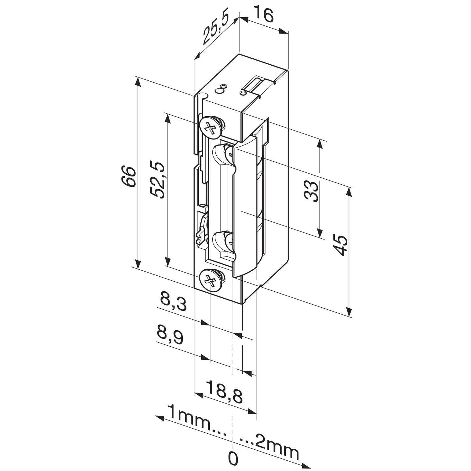 Eff-Eff Ouvre-porte 118E-A71 118E FaFix 10-24V AC/DC sans plaque de déclenchement