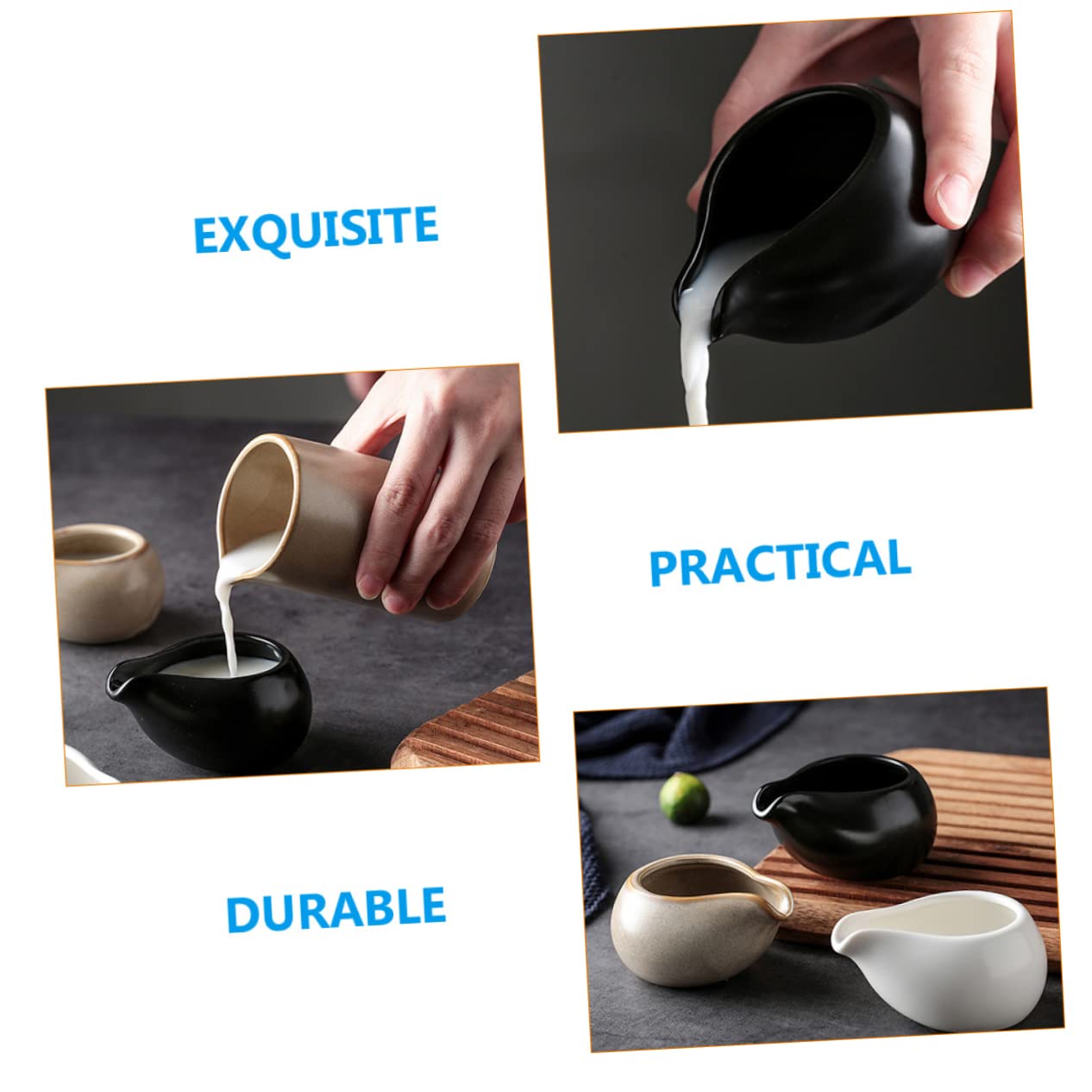 Mikinona Pot à Lait Céramique Pichet à Sauce Pour Cuisine Récipient à Lait Et Sauce Pour Salle à Manger Et Cuisine