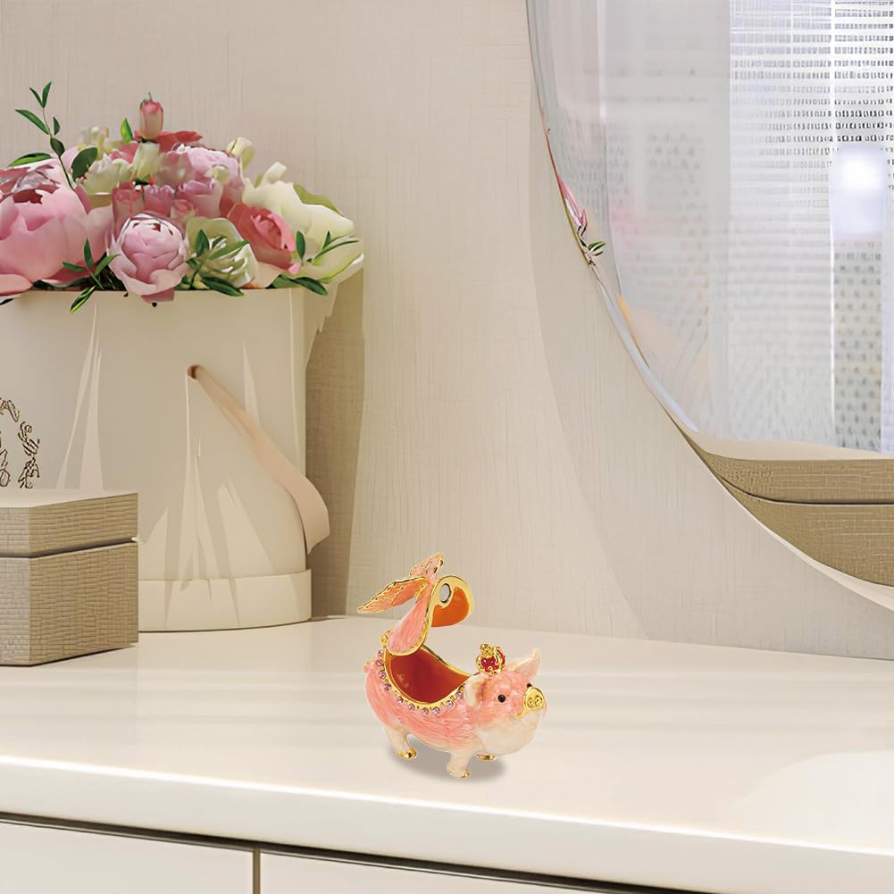 Schwein Figur Aufbewahrungsbox Aus Harz - Deko-Schale Für Schmuck & Süßigkeiten