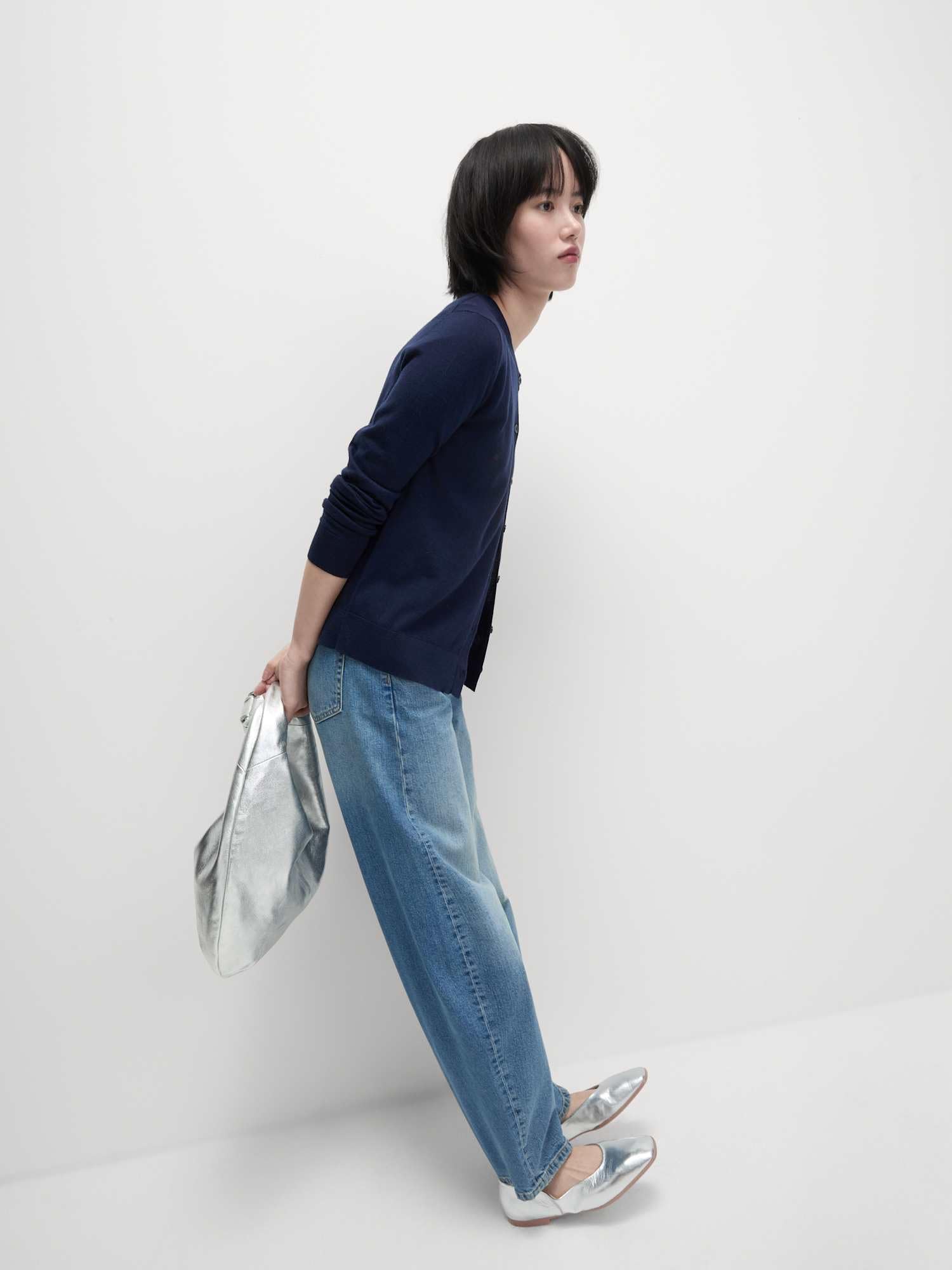 Marks & Spencer Cardigan Col Rond Femme en Pure Laine Mérinos, Coupe Standard