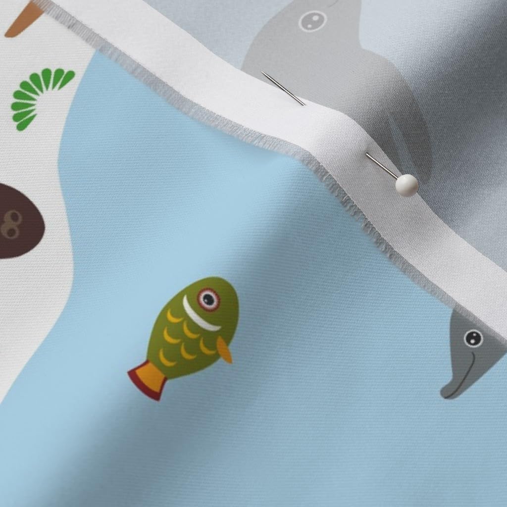 Spoonflower Fabric - Map Australia Fat Kangaroo Parrot Wombat Printed on Organic Cotton Sateen Fabric by The Yard - Sewing Quilting Apparel Home Decor