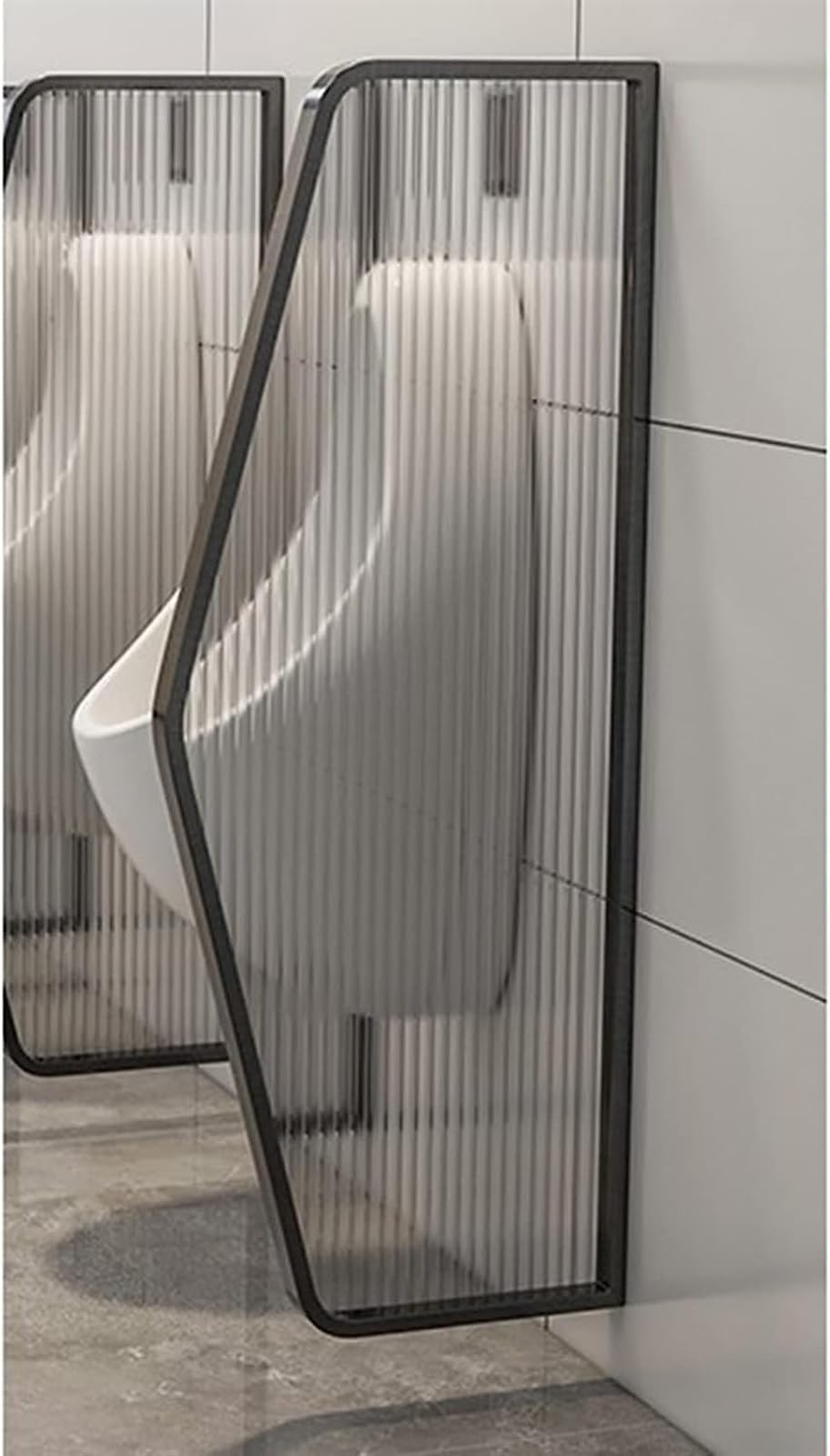 Partición para urinario comercial, paneles de separación para urinario, mamparo de pared, marco de acero inoxidable y panel de vidrio translúcido, para inodoros de hoteles/públicos (Colo