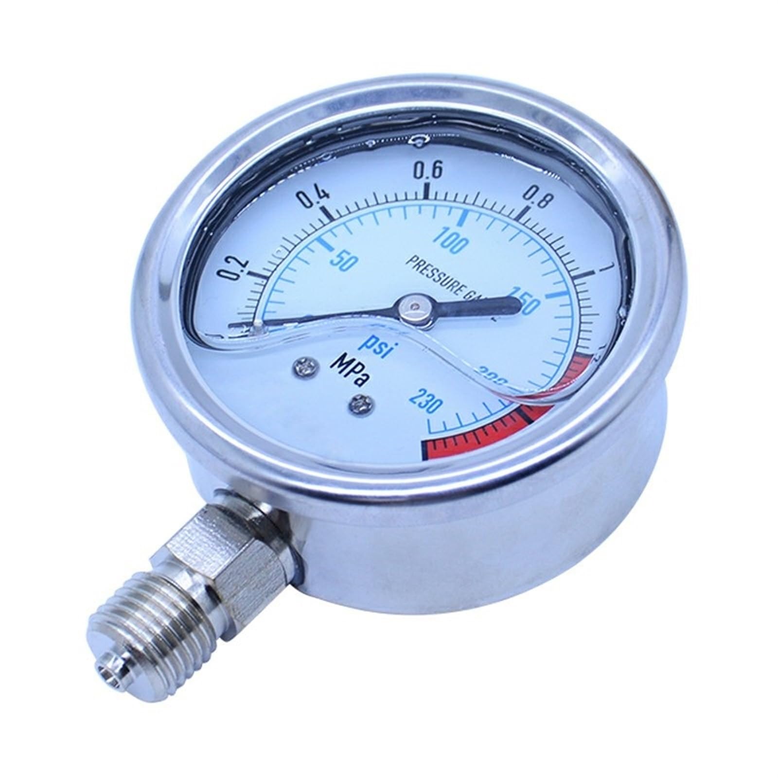 Manometr hydrauliczny 0-60 MPa, 60 mm psi, do użytku domowego, ze stali nierdzewnej, promieniowy, G1/4, YN60, cyfrowy manometr (0-6 MPa)