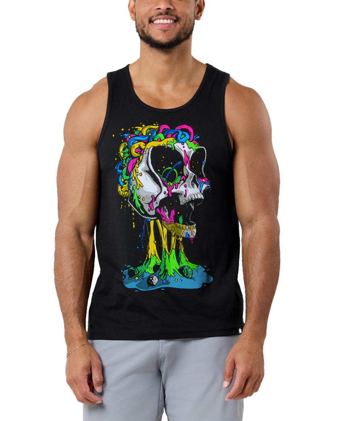 INTO THE AM Graphic Tank Tops for Men - Cool Artwork Tanks for Summer Beach Exercise Fitness S – 2XL