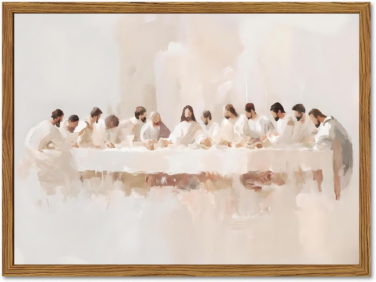Jesus Last Supper Wall Art, Christian Wall Decor Paintings, Christ Pictures Religious Home Decor for Living Room Dining Room Church Prayer Room Bedroom 16x24 inch Framed