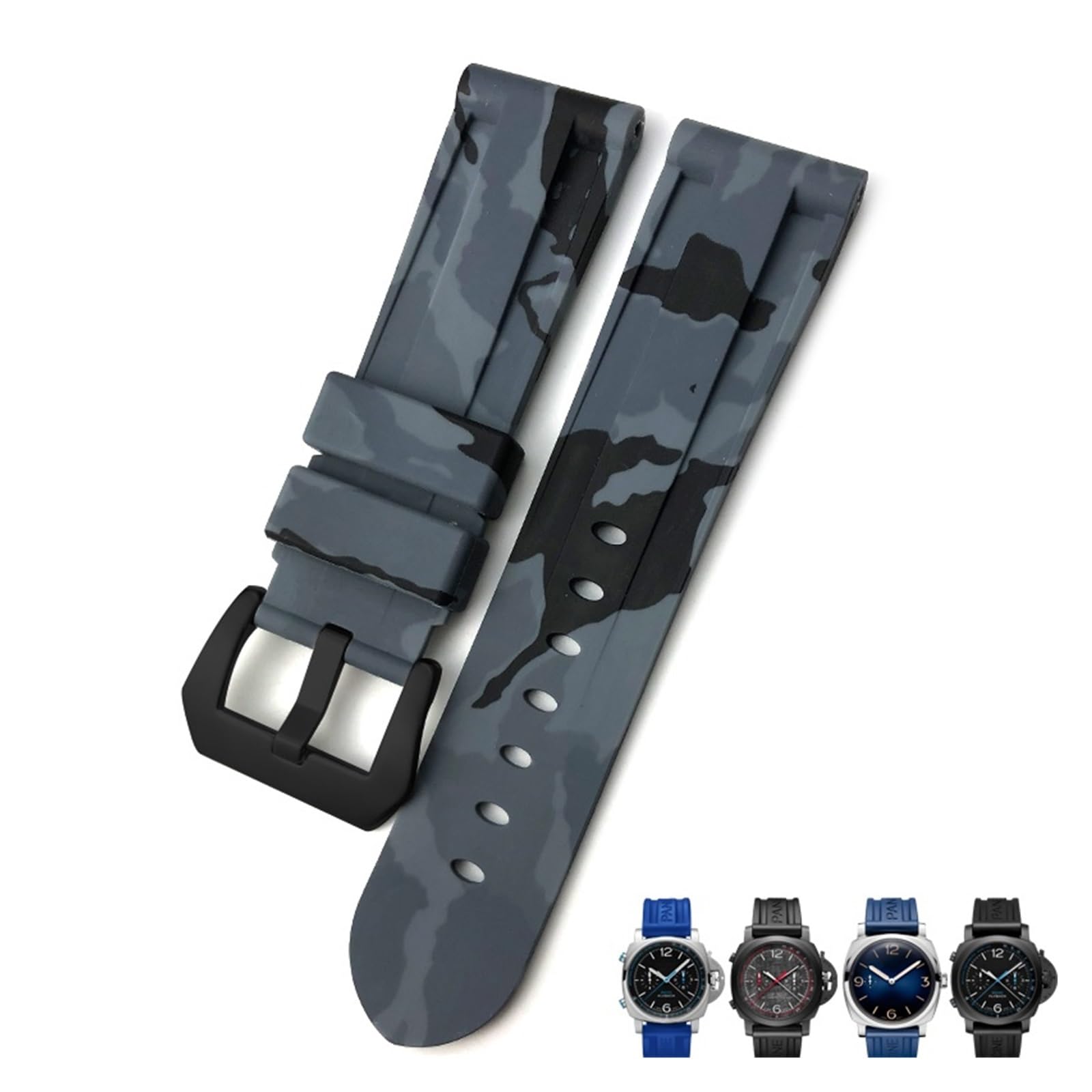 Cinturino in gomma per orologio da 22 mm, 24 mm, 26 mm, per Panerai SUBMERSIBLE, cinturino sportivo impermeabile colorato mimetico