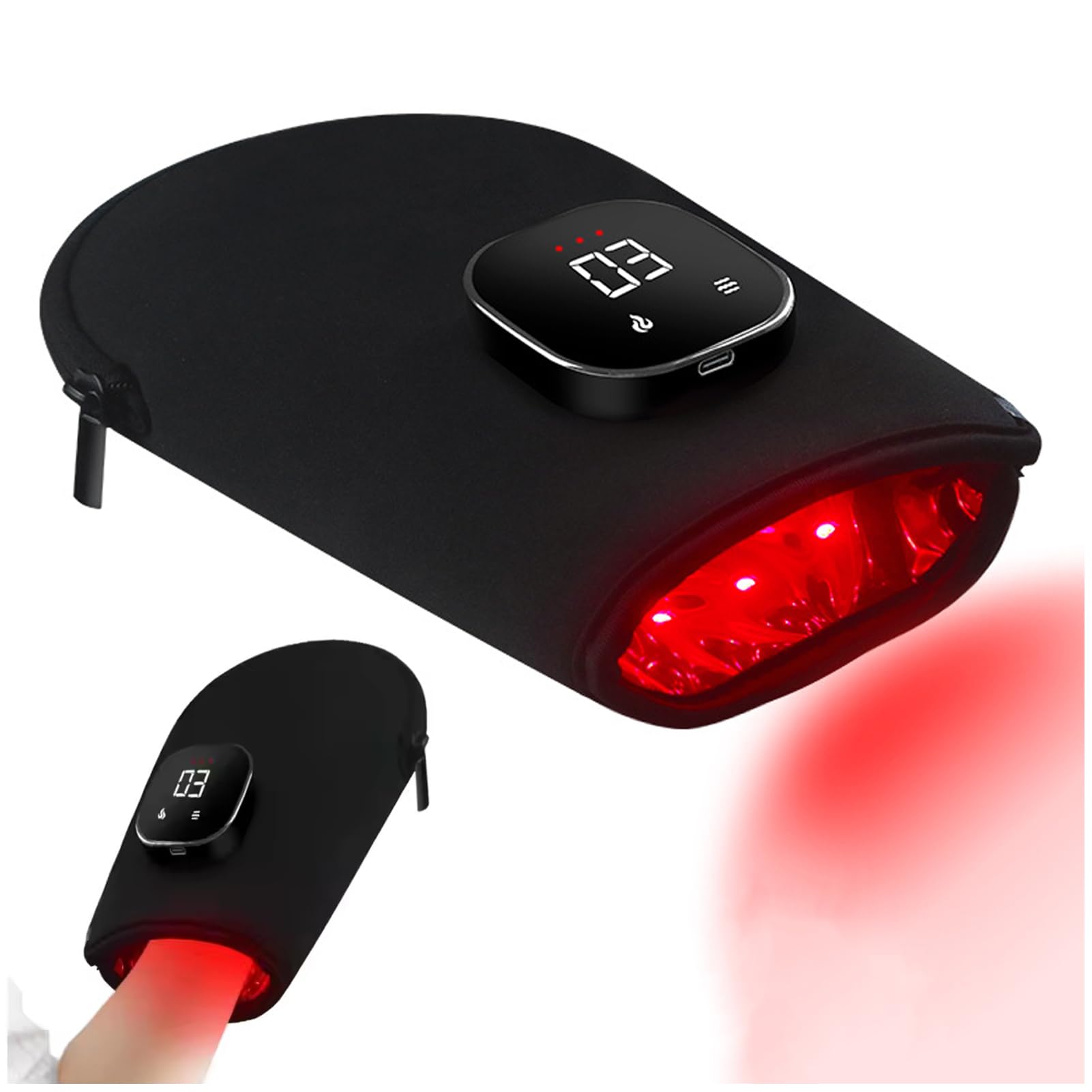 GOURIXIN Terapia de luz roja inalámbrica para Manos con Artritis, Dispositivos de Terapia de luz infrarroja cercana, Guante para Dedos y Alivio del Dolor en Las articulaciones de la muñeca