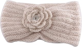 Interchangeable Snap Jewelry Creme Yarn Headband Flower Holds 18-20mm Snaps My Prime Gifts