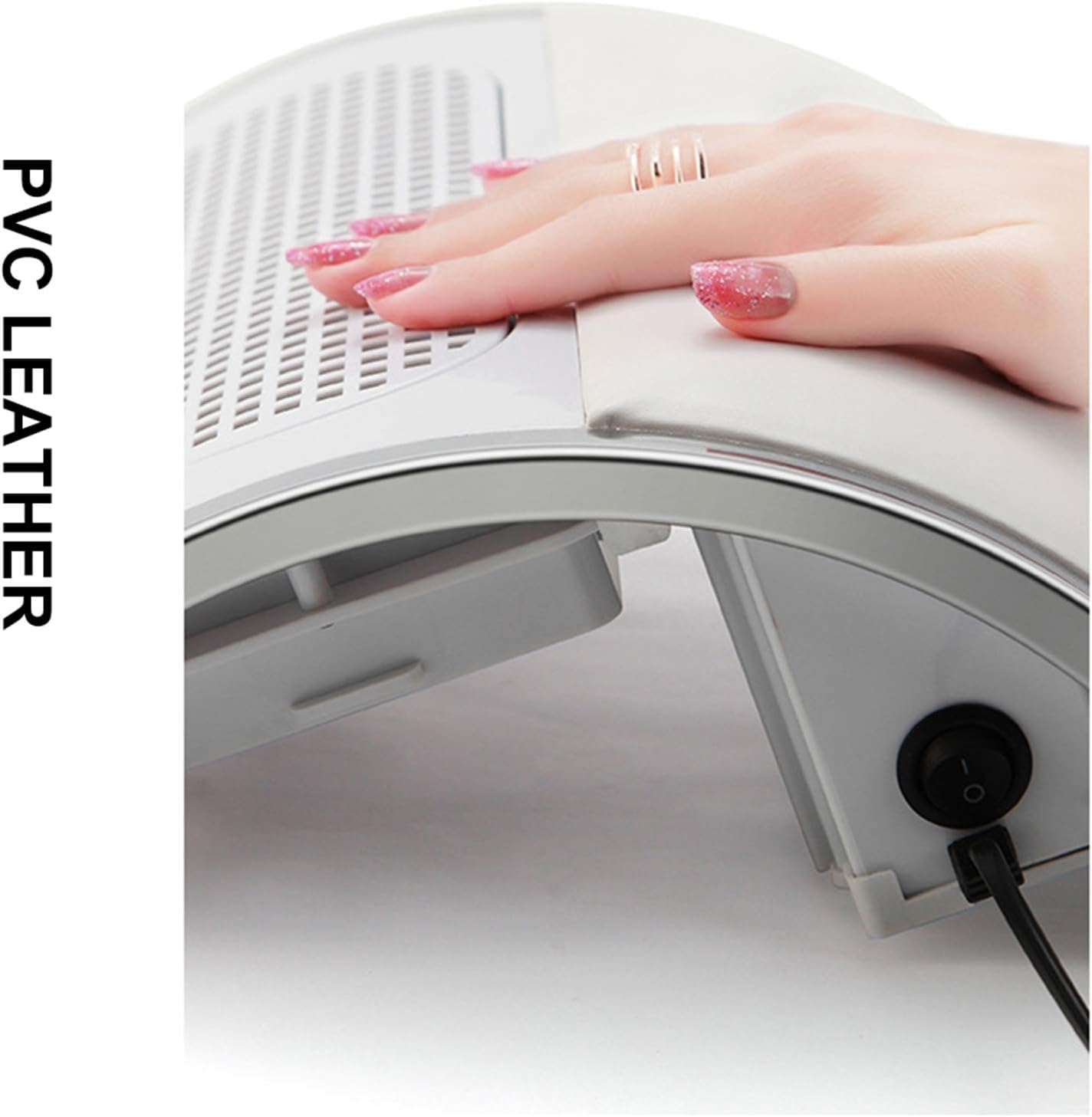 SQUADO Aspiratore Unghie Professionale Aspiratore Unghie da Tavolo con poggiamano, manicure, ricostruzione, limatura