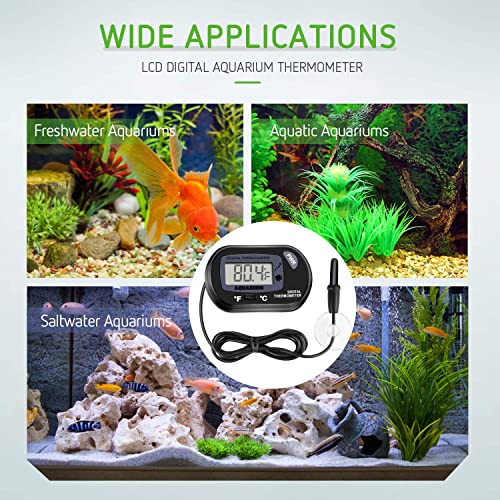 Digital Aquarium Thermometer - LCD Display Fish Tank Thermometer, Water Terrarium Temperature Thermometer with Suction… - Image 8