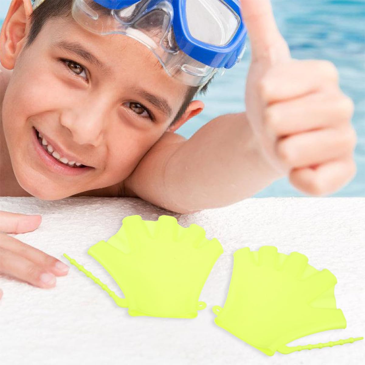 BESPORTBLE Schnorchelhandschuhe Handpaddel Schwimmhandschuhe mit Schwimmhäuten schwimmende Handflossen wasserfeste Handschuhe tauchen Tauchhilfshandschuhe Schwimmausrüstung Kieselgel