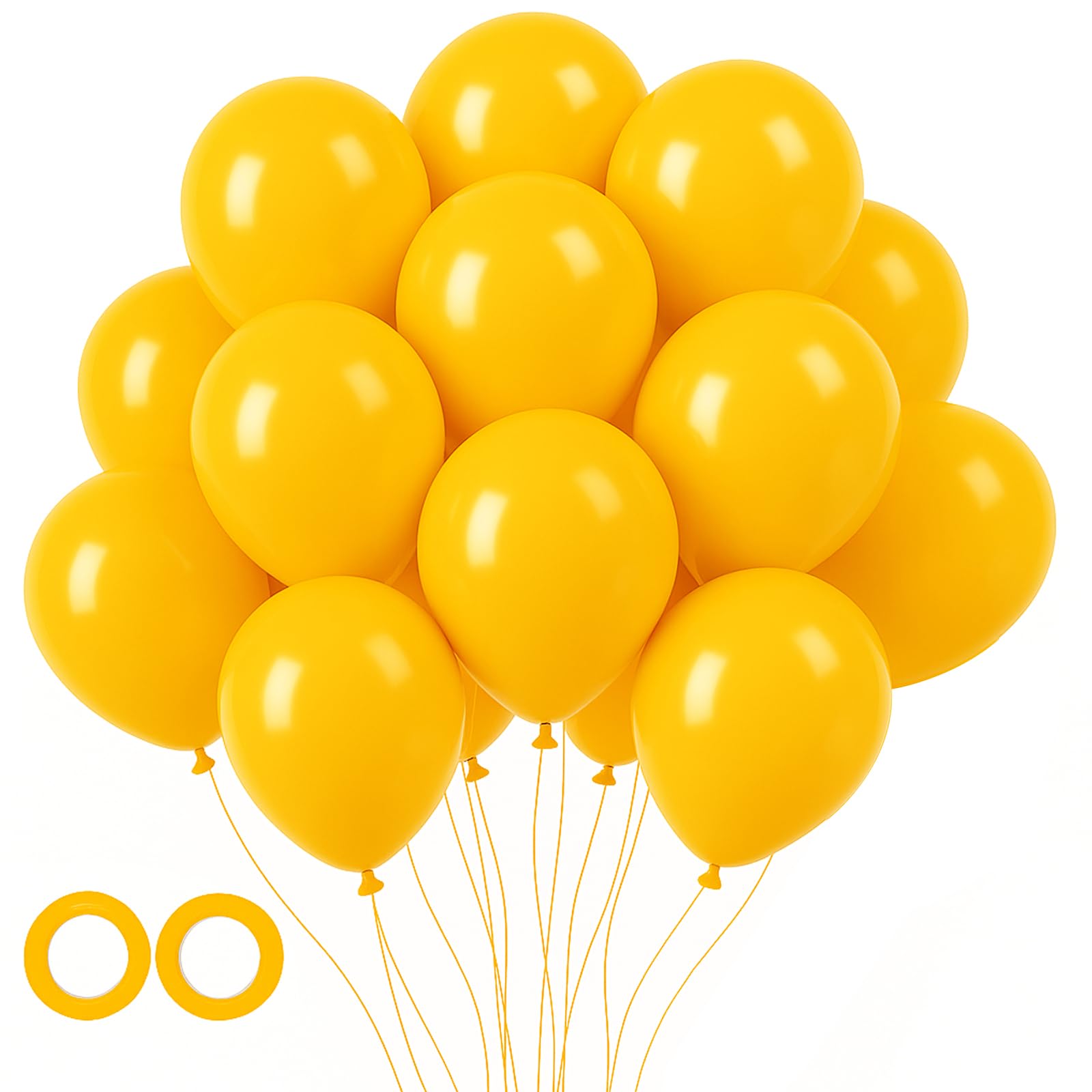 Voircoloria 105pcs Lemon Yellow Party Latex Balloons, 12inch