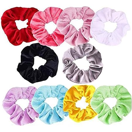 haar scrunchies samt set haargummi stoff bunt velvet srunchies 10 stuck bunte dicke haargummis samt hair scrunchie damen madchen grossfarbauswahl 10 stuck hell amazon de beauty