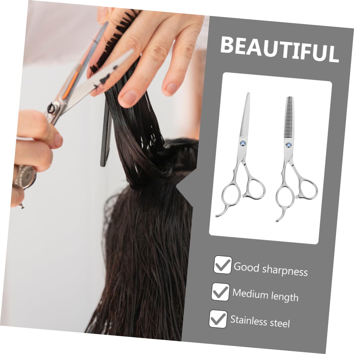 VICASKY 2 pièces Ciseaux Coiffure Gauchers Inox Outils de Coupe Poignées Ergonomiques pour Salon et Usage Domestique