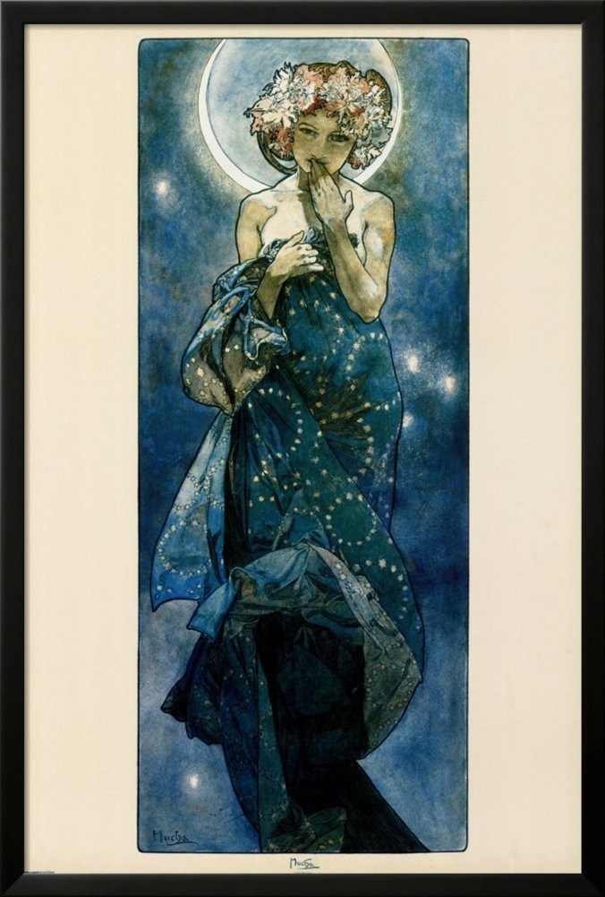 絵画。原画【A bear angel holds the moon】 絵画。原画【A bear angel holds the moon】