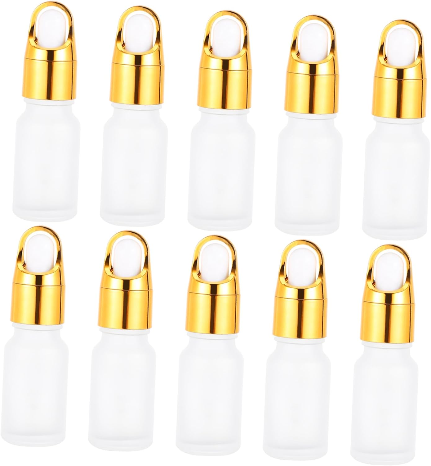 10Pcs Clear Glass Dropper Bottles for Essential Oils Refillable Perfume Dispenser for Travel and Custom Blends Leak Caps for Aromatherapy and Liquid