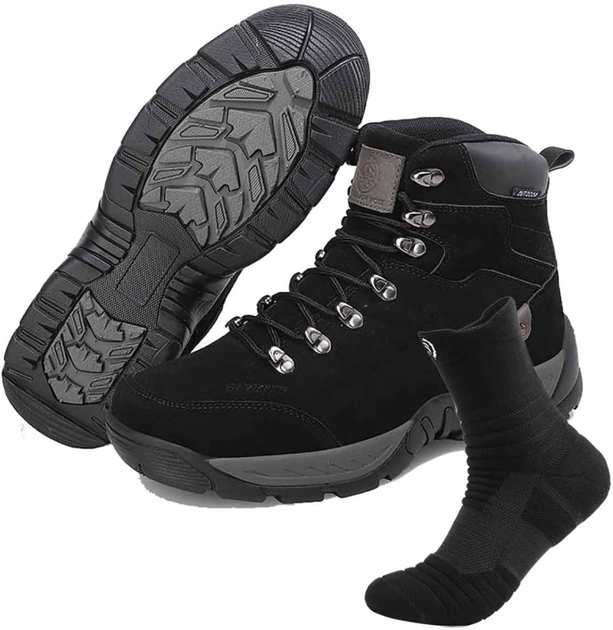 CLSQLXYJZC Outdoor Military Tactical Boots, Men's Waterproof Hiking Boots with Sports Socks Lightweight Work Boots Durable Combat Boots Men's Tactical Army Boots