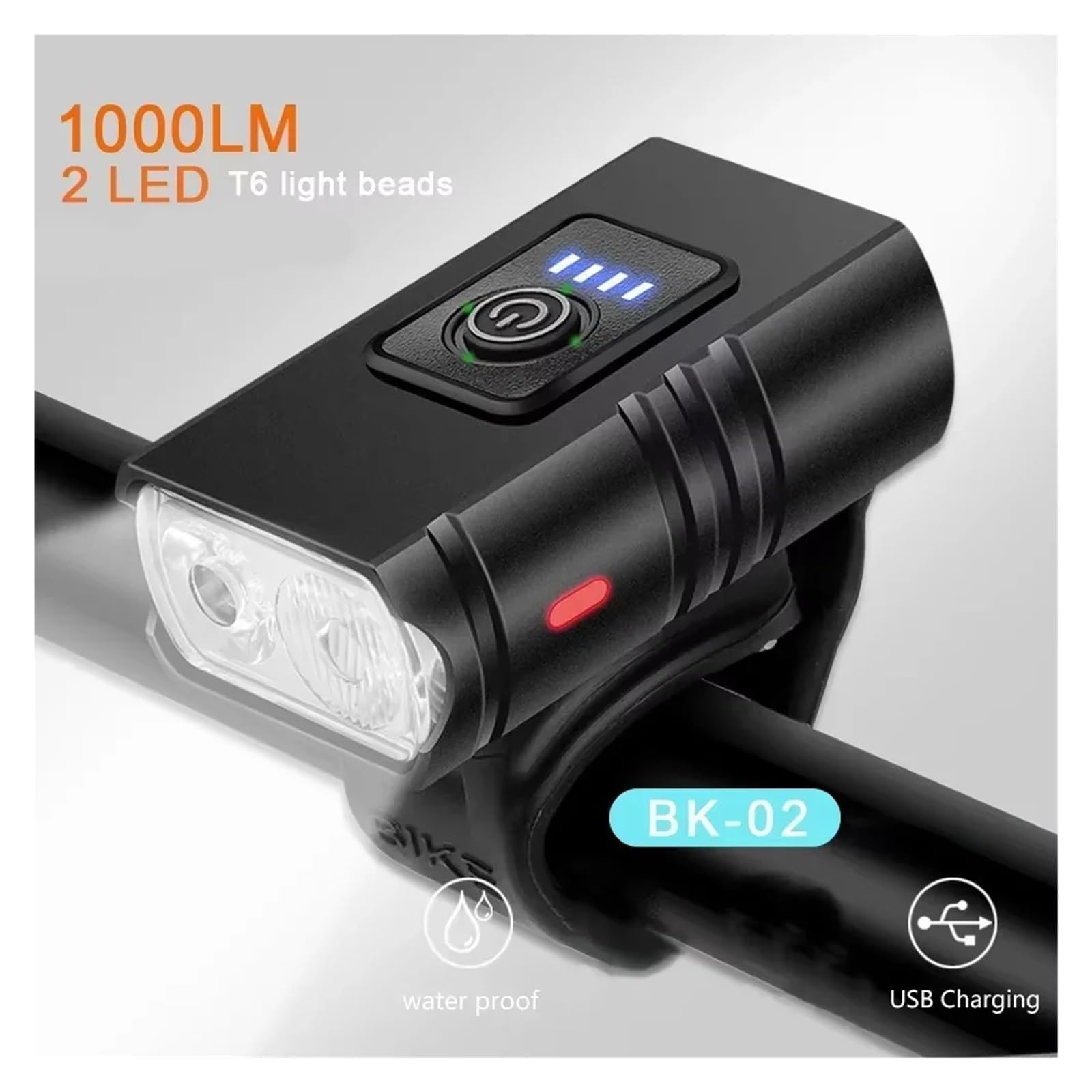 1 Faro LED for Bicicleta T6 Recargable por USB.