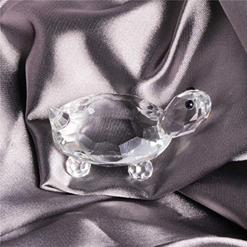 Waltz&F Small Crystal Clear Tortoise Collectible Animal Figurine Paperweight Table Decoration