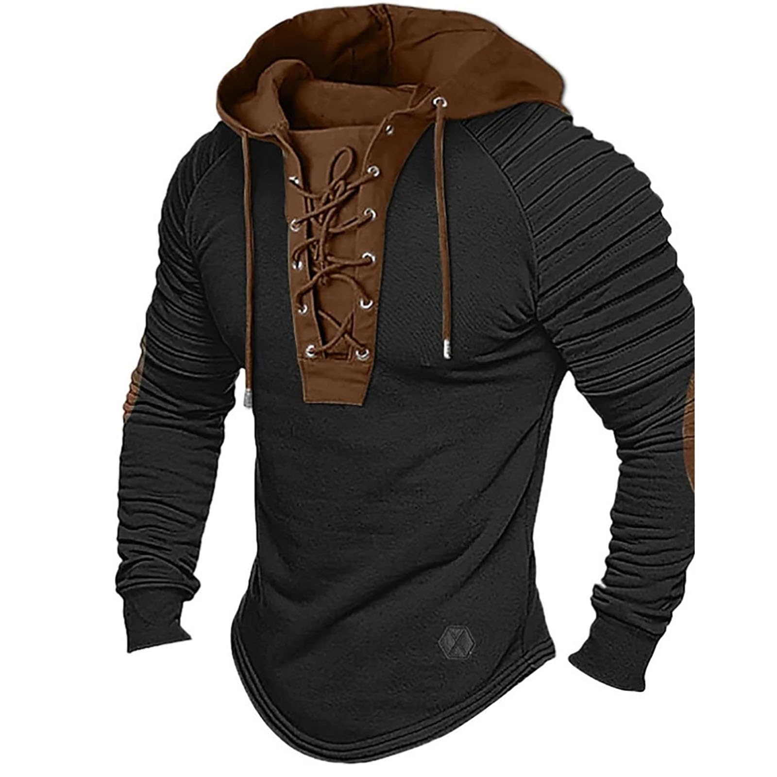 Felpa con cappuccio da uomo con lacci, carina, sportiva, stile Backwoods