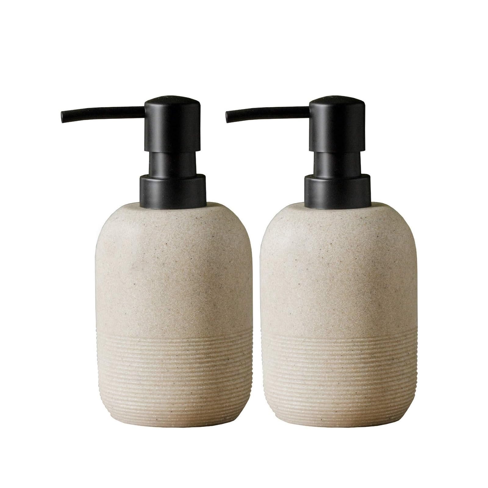 Empty Barthroom and Dish Soap Dispenser Hand Lotion Countertop Decor for Counter(Beige-2pcs)