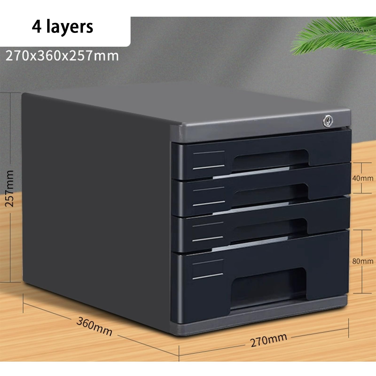 Secure - Armadietto portadocumenti A4, 4/5 cassetti, chiudibile a chiave, con chiavi, scrivania per documenti, raccoglitori e accessori, soluzione ideale per casa e lavoro