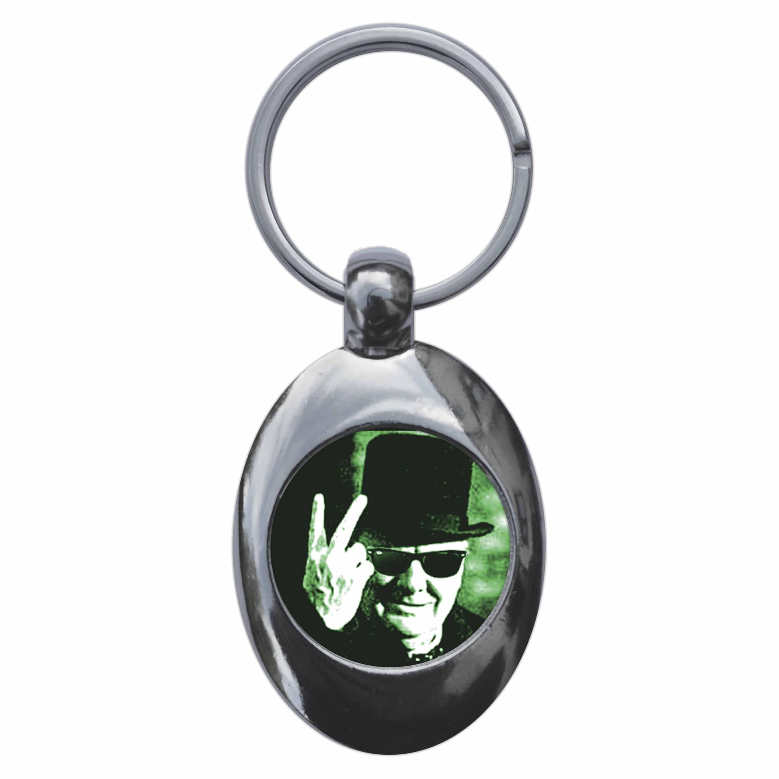 Ozorath Punk Winston Churchill Keyring Keychain Key Ring Chain With Trolley Coin