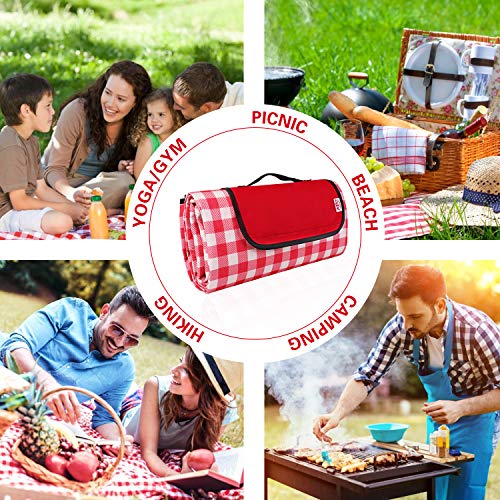 Waysse Large Picnic Blanket, Extra Large Outdoor Picnic Blanket 79\"x86\", Beach Blanket Waterproof Sandproof, Portable Picnic Blankets for Family, Picnic Mat for Beach, Camping and Hiking