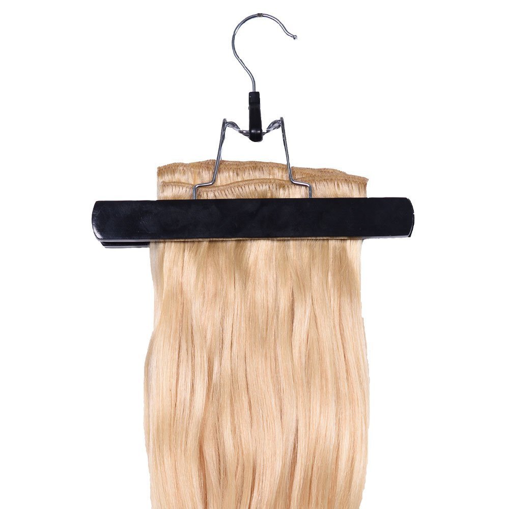 Hair Extensions Carrier Storage Non-woven Suit Case Bag & Wooden Hanger(Black)
