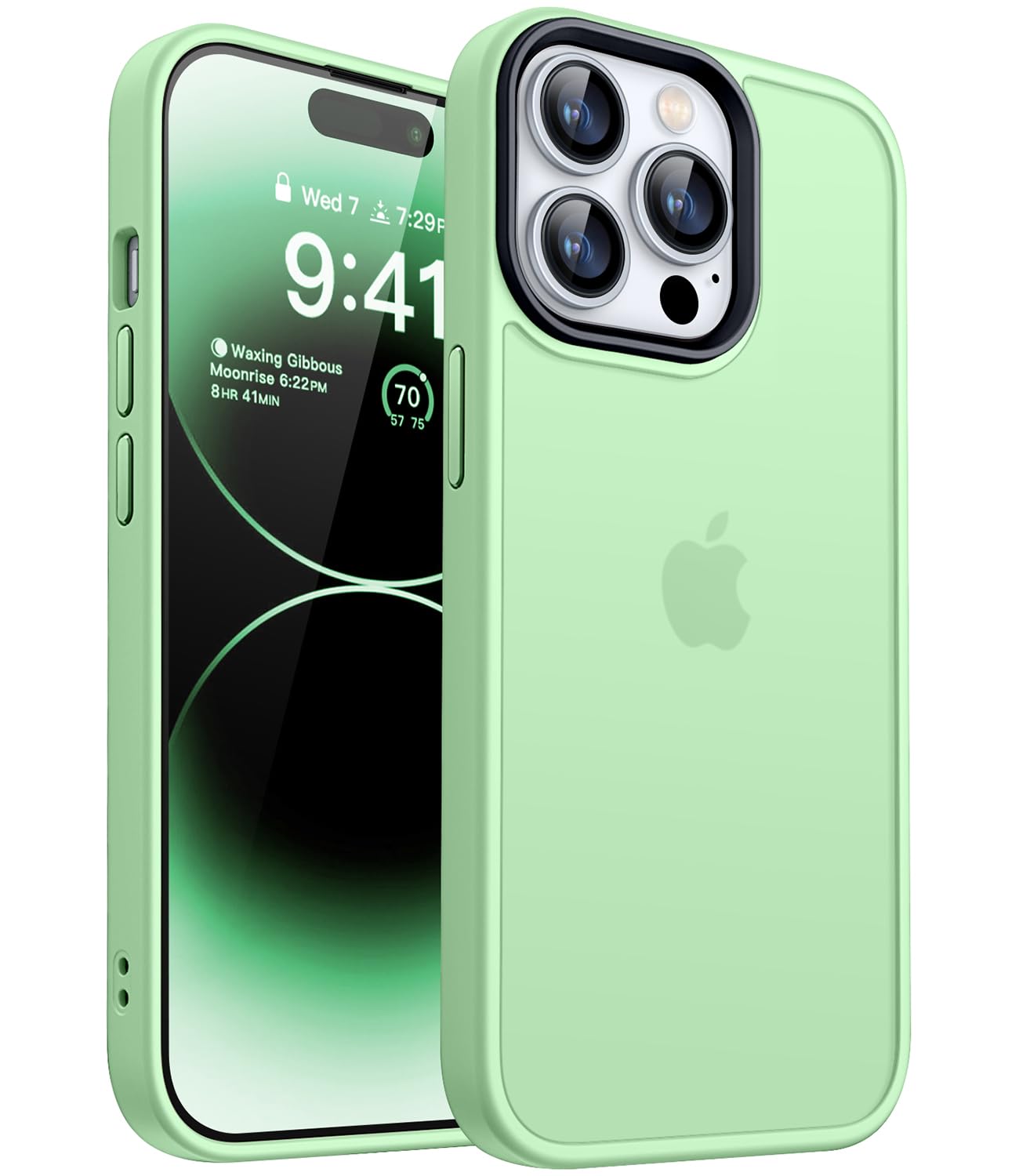 CANSHN Cover Opaca per iPhone 14 Pro(6,1 Pollici), Custodia Traslucida Opaca Protettiva Sottile Antiurto - Verde Chiaro