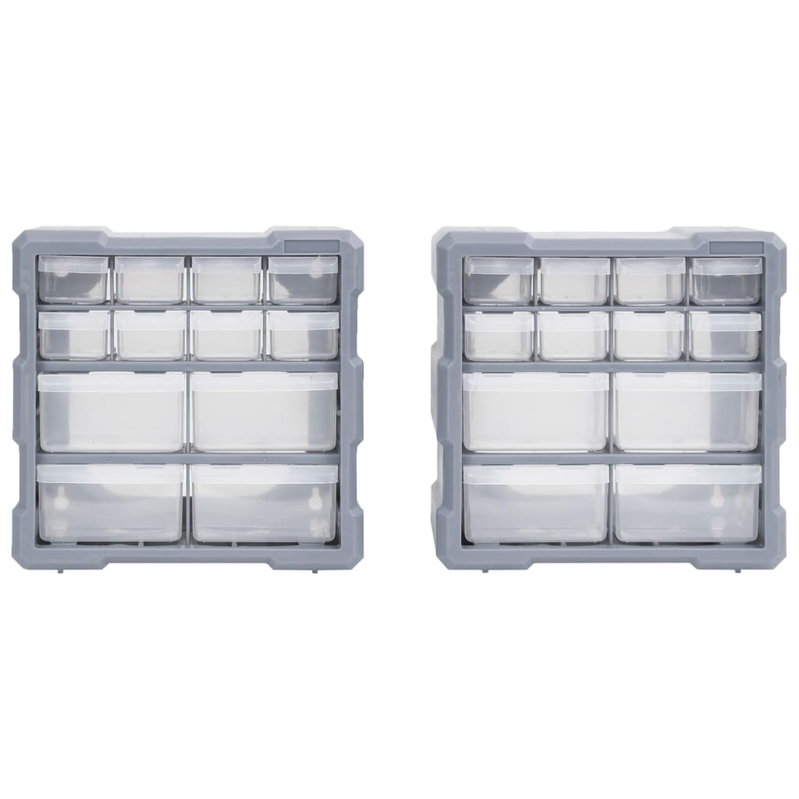 Rantry Multi-Schubladen-Organizer 2 STK. 12 Schubladen 26,5x16x26 cm Aufbewahrungsbox mit Mehreren Schubladen Model147582