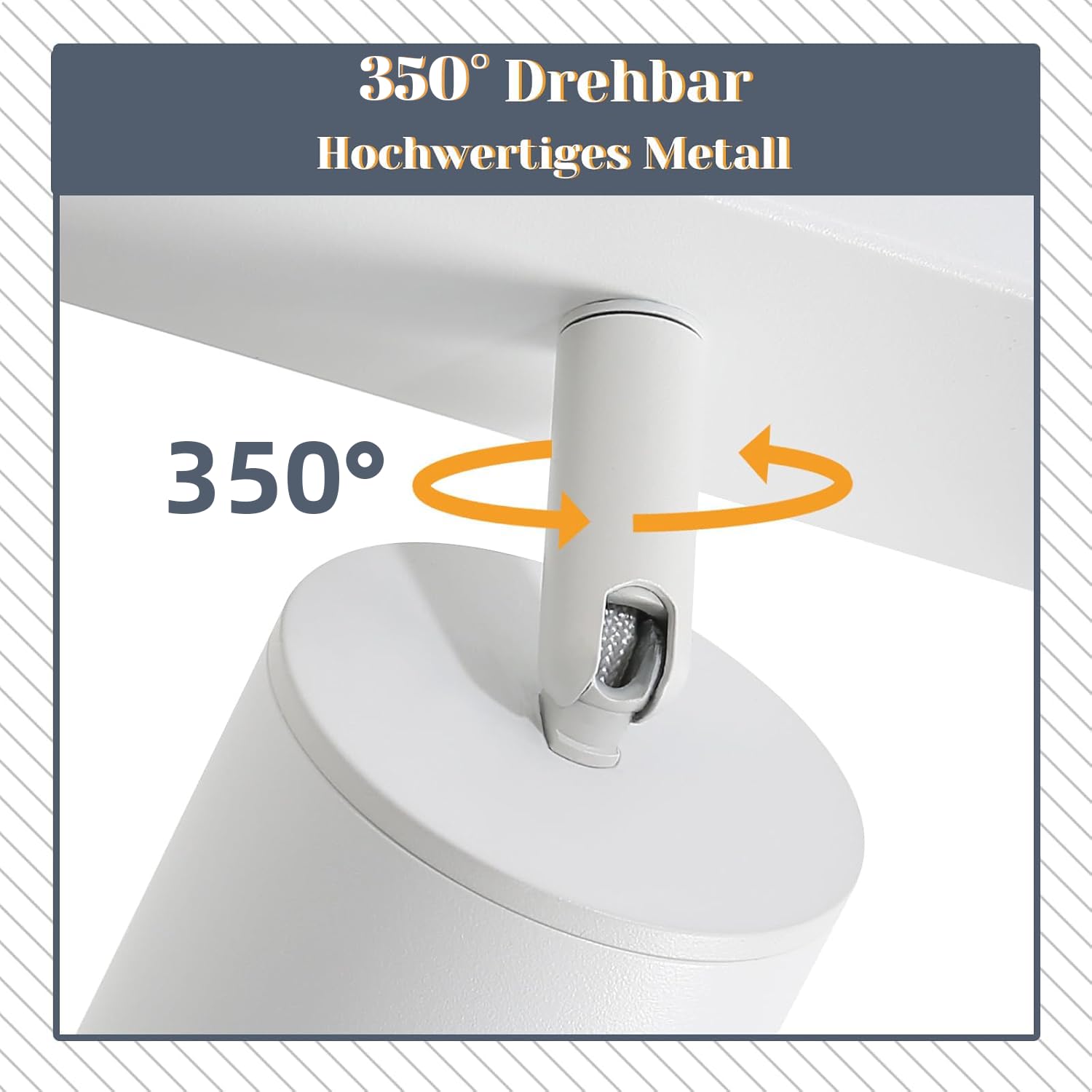 ZMH Lámpara de techo LED blanco Foco de techo: Aplique de techo GU10, 6 llama, pivotante a 330°, Lámpara de techo moderna, Lámpara de pared industrial para salón, dormitorio, cocina, sin bombilla