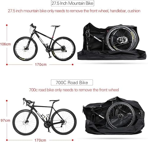 Kinpit Bike Travel Bag,Folding Bike Bag Waterproof Bike Storage Bag for 26-29inch Bike,Cycling Transport Carry Bag