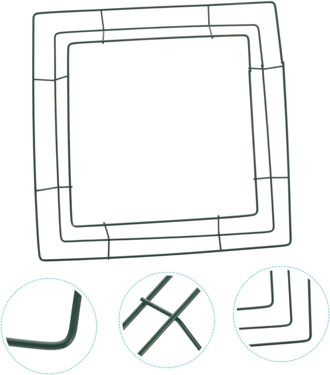 2pcs DIY Iron Wreath Frame for Festivals and Home Decor Square Hanging Wreath Ring for Floral Arrangements Sturdy Metal Design for Craft Projects